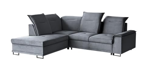 All4All Ecksofa Bono in L-Form mit Schlaffunktion - 272x232x108cm - Bettkasten - Verstellbaren Kopfstützen und Sitztiefe – Modernes Schlafsofa für Wohnzimmer - Couch - Sofa - 29 (Links) von All4All