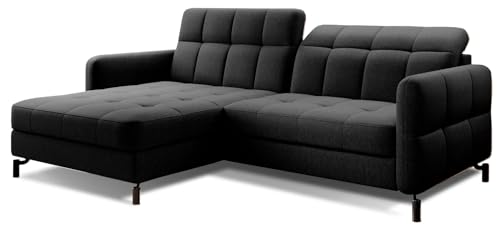 All4All Ecksofa Lorena - 225x105x160cm - L-Form - Eckcouch mit Schlaffunktion - Bettkasten - Modernes Sofa - Schlafsofa - Wohnlandschaft - Verstellbare Kopfstützen - 23 (Sawana 14, Links) von All4All