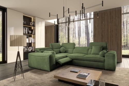 All4All Ecksofa Simon II Mix mit Schlaffunktion & Bettkasten – L-Form - modernes Schlafsofa mit verstellbaren Kopfstützen -276x205x91 cm - Couch - Schlafcouch - Eckcouch 26 (Toro 95, Links) von All4All