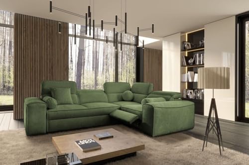 All4All Ecksofa Simon II Mix mit Schlaffunktion & Bettkasten – L-Form - modernes Schlafsofa mit verstellbaren Kopfstützen -276x205x91 cm - Couch - Schlafcouch - Eckcouch 26 (Toro 95, Rechts) von All4All