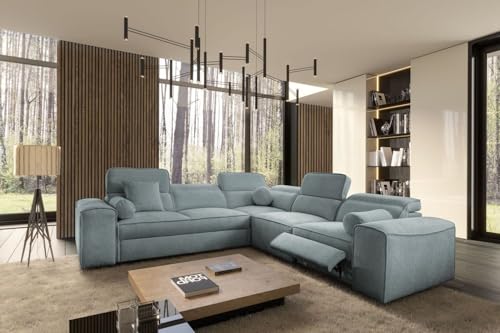 All4All Ecksofa Simone III Mix - Wohnlandschaft mit Relaxfunktion – Couch mit Schlaffunktion - Bettaksten - verstellbare Kopfstützen - Beste Qualität - 26 (Toro 120, Rechts) von All4All