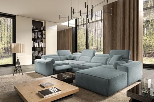 All4All Ecksofa Simone IV Mix - 343x205x187cm - U Form - Couch mit Schlaffunktion & Bettkasten - Polsterecke - XXL Wohnlandschaft in vielen Farben - Modernes Sofa - Eckcouch - 26 (Toro 120, Rechts) von All4All