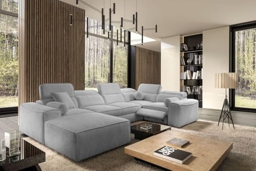 All4All Ecksofa Simone IV Mix - 343x205x187cm - U Form - Couch mit Schlaffunktion & Bettkasten - Polsterecke - XXL Wohnlandschaft in vielen Farben - Modernes Sofa - Eckcouch - 26 (Toro 145, Links) von All4All