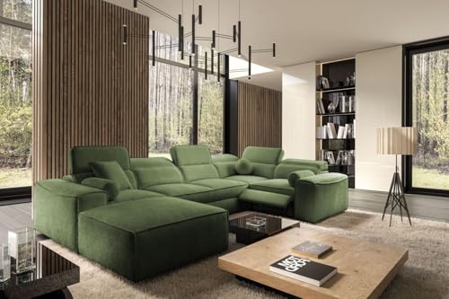 All4All Ecksofa Simone IV Mix - 343x205x187cm - U Form - Couch mit Schlaffunktion & Bettkasten - Polsterecke - XXL Wohnlandschaft in vielen Farben - Modernes Sofa - Eckcouch - 26 (Toro 95, Links) von All4All