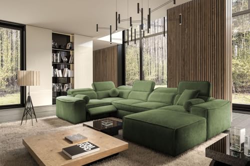 All4All Ecksofa Simone IV Mix - 343x205x187cm - U Form - Couch mit Schlaffunktion & Bettkasten - Polsterecke - XXL Wohnlandschaft in vielen Farben - Modernes Sofa - Eckcouch - 26 (Toro 95, Rechts) von All4All