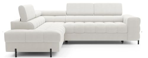 All4All Ecksofa mit Schlaffunktion Fresco - 276x72x200cm - Schlafsofa mit Bettkasten – Verstellbaren Kopfstützen -Polsterecke - Couch - Eckcouch - Wellenfederkern - L-Form - 23 (Amore 1, Links) von All4All