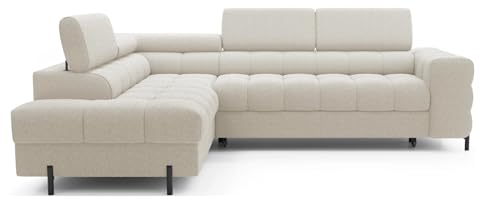 All4All Ecksofa mit Schlaffunktion Fresco - 276x72x200cm - Schlafsofa mit Bettkasten – Verstellbaren Kopfstützen -Polsterecke - Couch - Eckcouch - Wellenfederkern - L-Form - 23 (Royal 18, Links) von All4All
