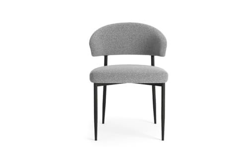 All4All Esszimmerstühle Lion - Küchenstuhl - Wohnzimmerstuhl - Polsterstuhl - Stuhl - Sessel - Esszimmer - Wohnzimmer Küche - Vielen Farben - 05 (Grau Stoff Monza 120) von All4All