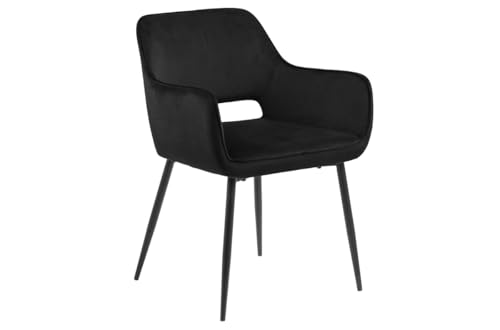All4All Esszimmerstühle Nora - Küchenstuhl - Wohnzimmerstuhl - Polsterstuhl - Stuhl - Sessel - Esszimmer - Wohnzimmer Küche - Vielen Farben - 05 (Schwarz) von All4All