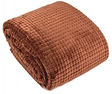 All4All Tagesdecke Würfel 220x200 Sofadecke Bettdecke Mikrofaser Steppdecke Bett Wohndecke Weich (Braun) von All4All