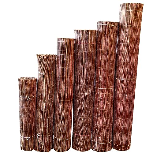 All4All Weidematte Weidesichtschutzmatte mit verwobenem verzinktem Draht + 10 STK Kabelbinder Sichtschutz Sichtschutzmatte für Tarasse Balkon Garten Natürlich (90x300cm) von All4All