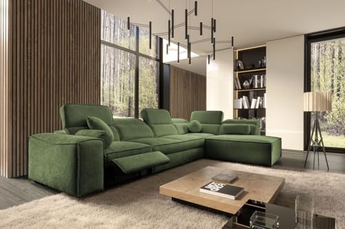 Ecksofa Simone XI Mix mit Schlaffunktion & Bettkasten – XXL Wohnlandschaft mit verstellbaren Kopfstützen & ausziehbarem Fußteil - Modernes Sofa - Couch - L-Form - 347x216cm - 26 (Toro 95, Rechts) von All4All