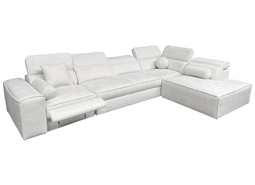 Ecksofa Simone XI Mix mit Schlaffunktion & Bettkasten – XXL Wohnlandschaft mit verstellbaren Kopfstützen & ausziehbarem Fußteil - Modernes Sofa - Couch - L-Form - 347x216cm - 26 (Zur Auswahl, Rechts) von All4All