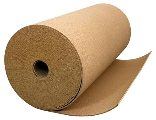 Rollenkork in verschiedenen Maßen - Kork - Rolle - Meterware Größe 1 Stück = 1 Meter Kork -Trittschalldämmung - Dämmunterlage -Trittschallkork - Korkplatte - Parkettverlegung - 6mm von All4All