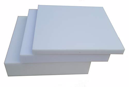 Schaumstoff Schaumstoffplatte Matratze 40x40 cm RG 25/44 Höhe 2 cm bis 12 cm Weiß Grau Mittelhart Stuhlkissen (40x40x10) von All4All