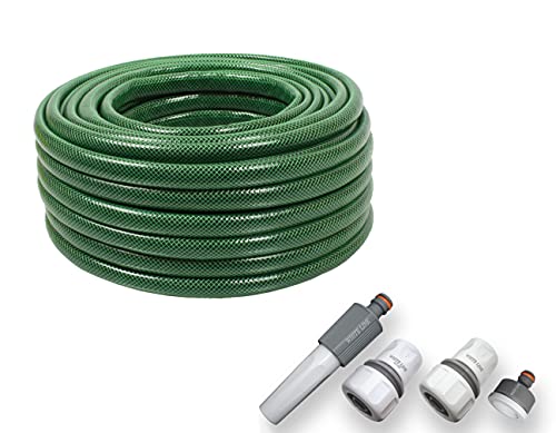 All4You GARTENSCHLAUCH mit Armaturen 1/2 3/4 1 Zoll 20 m 30 m 50 m grün WASSERSCHLAUCH Schlauch (1/2" Zoll, 30m) von All4You