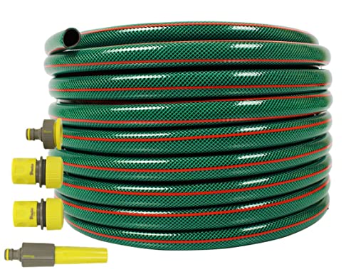 All4You Gartenschlauch 1/2 '' Zoll 20m 30m 50m Grün Wasserschlauch Schlauch mit Armaturen : 4-tlg Adapter Set (1/2 Zoll , 20m) von All4You