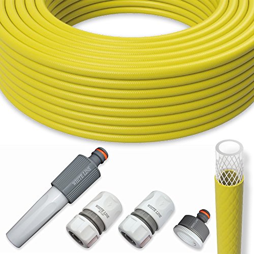 All4You Gartenschlauch Wasserschlauch Schlauch Set 1/2" Zoll 30m mit Armaturen Gelb von All4You