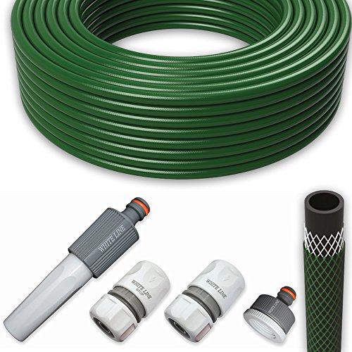 All4You Gartenschlauch Wasserschlauch Schlauch Set 1/2" Zoll 50m mit Armaturen Grün von All4You