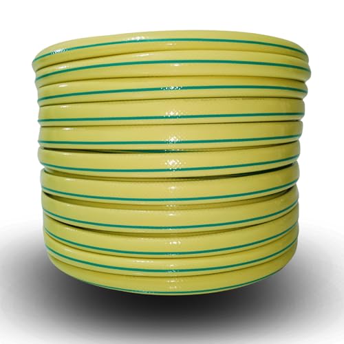 Gartenschlauch ProLine Wasserschlauch – 1/2", 3/4", 1" – 1m / 20m / 30m / 50m – Grün oder Gelb – Mit oder Ohne Adapterset (Gelb, 1/2" 50m) von All4you
