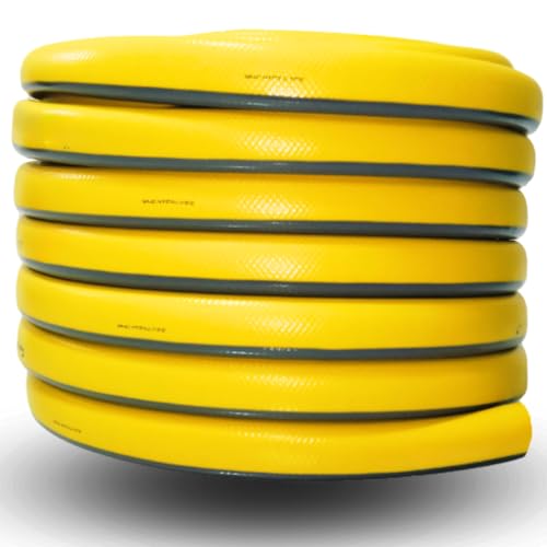 Gartenschlauch ProLine Wasserschlauch – 1/2", 3/4", 1" – 1m / 20m / 30m / 50m – Grün oder Gelb – Mit oder Ohne Adapterset (Gelb, 1" 1m) von All4you