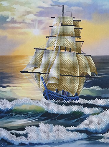 Sailing Ship Bead Stickerei Tapisserie Tapisserie Set Sea Perlen-Stitching Kit Näharbeiten Kit Ocean Schiff BORDADO von AllAboutEmbroideryUA