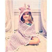 Gehäkelte Einhorn Kapuzen Decke Kuscheliges Kinder Wrap von AllAgeCrochets