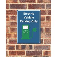 Warnung Elektroauto-Parkplatz Nur Schild Lustiger Witz Aufkleber Wand Garage Fahrzeug Ev Retro Vintage Reserviert Blau Ladegerät Grafik von AllClassicGifts
