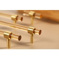 Messing Acryl Möbelknäufe, Lucite Und Knäufe, Schubladengriffe, Klare Schrankgriffe, Acrylgriffe von AllHomewaresSupply