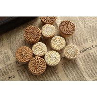 5 cm Rattan Knäufe, Möbel Boho Holz Schubladen Griffe, Knäufe von AllHomewaresSupply