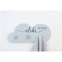 Personalisierte Wandhaken Für Kinder - Geschenk Baby Jungen Graue Wolke Kinderzimmer Personalisiertes Namensschild Junge von AllLittleRockstars