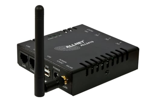 ALLNET MSR Zentrale ALL3419 inkl. 3 Sensor Ports & WLAN & Temperaturfühler ALL3006 für IP Gebäude Automation von AllNet
