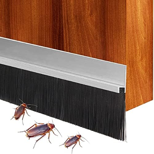 AllRight 2x Bürstendichtung Streifenbürste Türbürste 50 x 1500mm Streifenbürste Türbürste Türdichtung Alu Roßhaar Insektenschutz Türbesen Luftzugstopper aus Aluminium von AllRight