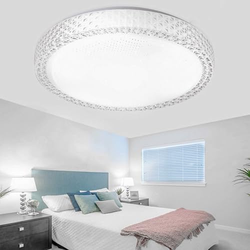 AllRight LED Deckenleuchte Flach Deckenlampe Inner Ø27cm Kristall Modern Sternenhimmel Rund Deckenbeleuchtung für Schlafzimmer Wohnzimmer Küche Flur von AllRight