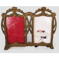 Vintage Fotorahmen Aus Messing Und Glas von AllSeasonSupply
