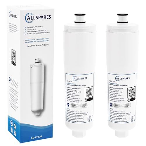 AllSpares Wasserfilter (2x) für Kühlschrank geeignet für Bosch Siemens Neff Balay CS-52 / CS-51 / 640565 und 3M 70020002518 von AllSpares