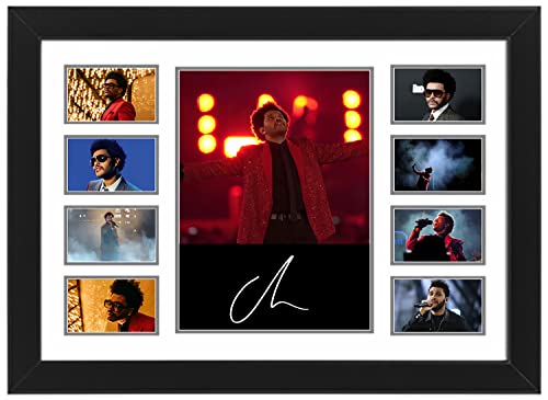 AllStarMedia The Weeknd Autogramm Collage Posterdruck – Musik-Wandkunst Dekor für Schlafzimmer oder Wohnheim – Limitierte Auflage Poster, Geschenk für Musikliebhaber (gerahmt, A3 (16 x 12 x 30 cm)) von AllStarMedia