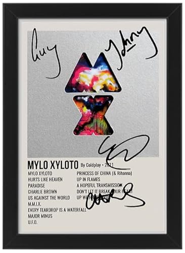 Coldplay MYLO XYLOTO Album Cover signiertes Poster – limitierte Auflage mit Autogramm, Geschenk für Fans, Merchandise (gerahmt, A4) von AllStarMedia