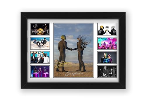 Daft Punk signiertes Poster – Limitierte Edition Autogramm Fan Geschenk – Sammlerstück Memorabilia Merchandise (ungerahmt A4 (30 x 21 cm) von AllStarMedia