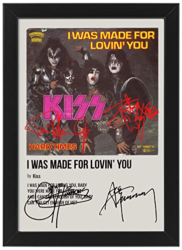 Kiss - I Was Made For Loving You Album Songcover signiertes Poster, Autogramm-Druckanzeige, Fan-Merchandise-Geschenk, Sammlerstück/Andenken, Wandkunst, Kuss-Enthusiast (ungerahmt, A3) von AllStarMedia