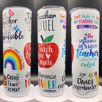 20 Oder 30 Unzen Skinny Becher | Lehrer Sublimation Deckel Mit Stroh Doppelwandig Süß Spaß Schule Gerade von AllThingsAffordable