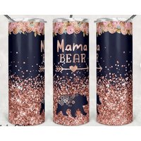 20 Oder 30Oz Becher | Mama Bär Dünne Gerade Sublimation Muttertag Geschenk 20Oz Deckel Stroh Niedlich von AllThingsAffordable