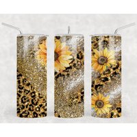 20 Oder 30Oz Skinny Tumbler | Becher Sonnenblume Leopard Sublimation Doppelwandige Deckel Mit Stroh Niedliche Lustige Design von AllThingsAffordable