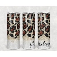 20 Oder 30Oz Skinny Tumbler | Dünne Becher Individualisierbare Champagner Leopard Sublimation Doppelwandiges Deckel Mit Stroh Niedlich| Spaß von AllThingsAffordable