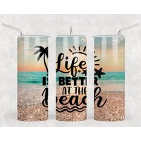 20 Oder 30Oz | Strand Becher Entspannende Dünne Gerade Sonnenuntergang Getränke Doppelwandiges Sublimation Kalte Geschenk Stroh von AllThingsAffordable