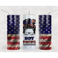 20Oz Skinny Tumbler | Muttertag Sublimation Junge Mama Mom Life Usa Flagge Geschenk Süße Becher Dünne Gerade von AllThingsAffordable