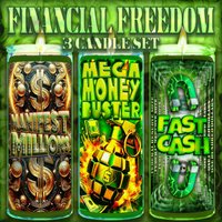 Finanzielle Freiheit Kerzen Set - Beinhaltet Unsere 3 Beliebtesten Kerzen, Fast Cash, Manifest Millions Und Mega Geld Buster von AllThingsBlessedBe