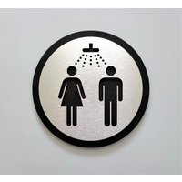 Duschzimmer Schild. Alle Geschlecht Shower Türschild. Duschraum Beschilderung Für Business von AllVividArt