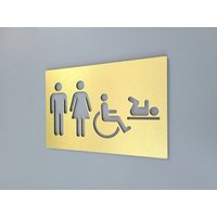 Familien-Toilettenschild. Rollstuhlgerechte Toilette Mit Baby Wickelstation. Alle Geschlecht Toilettenschild. Familie Unisex Toilette. Wc von AllVividArt