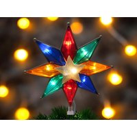 12 "Beleuchtete Schneeflocke Weihnachtsbaumspitze Ul 10 Lichter von AllYearRoundByAmy